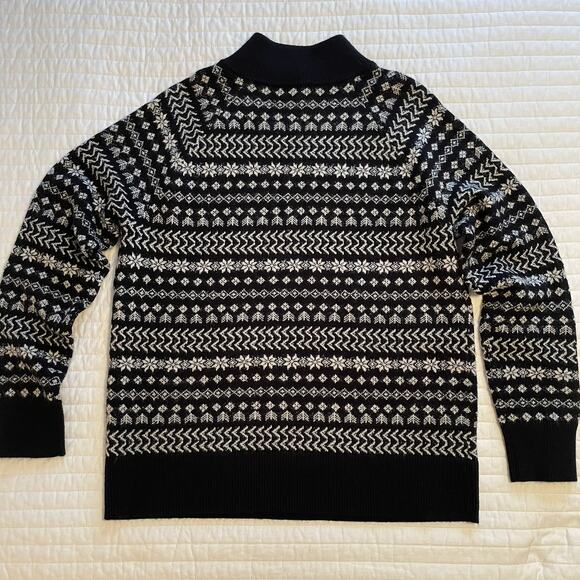 Lou & Grey NWT Women's Fair Isle  Zip Turtleneck Sweater, size Medium - Picture 2 of 7